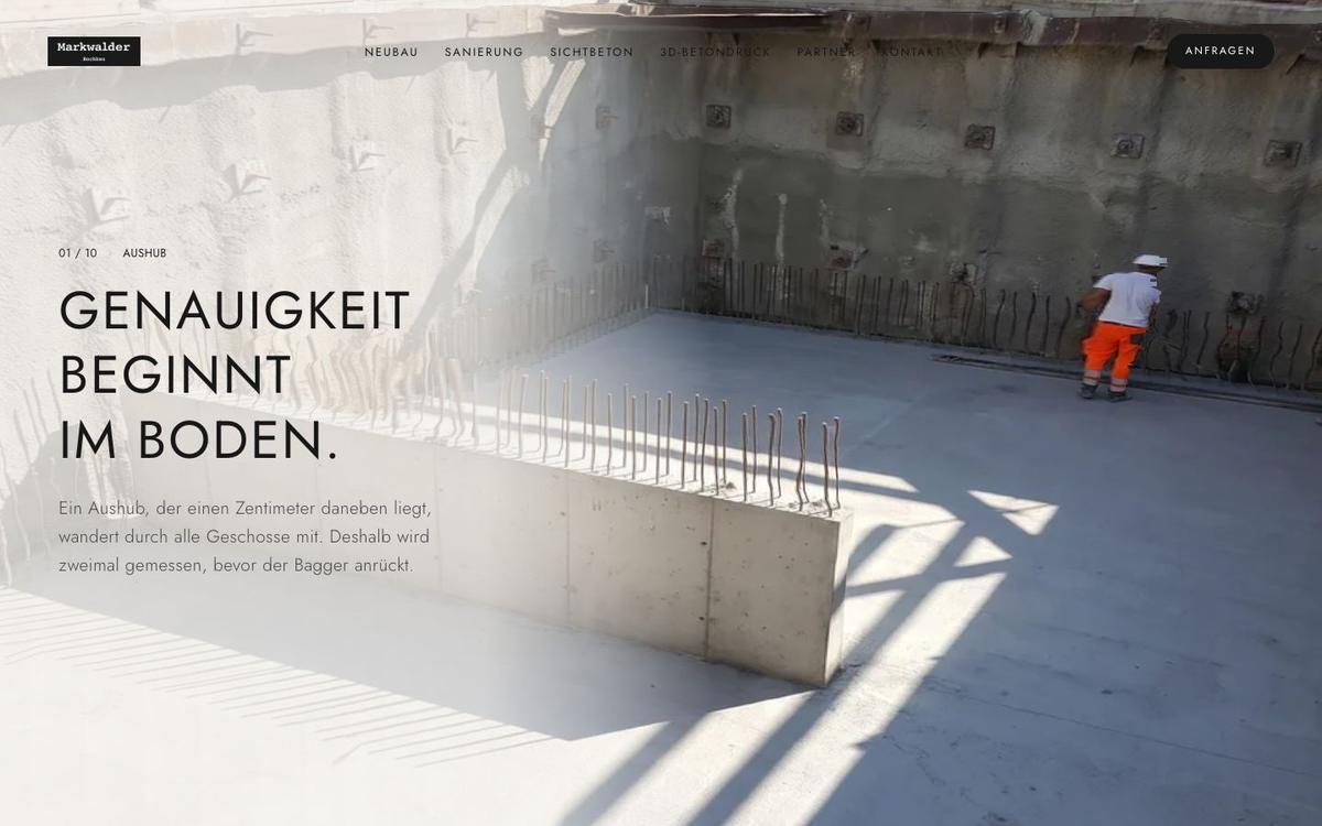 Webauftritt für Hochbau