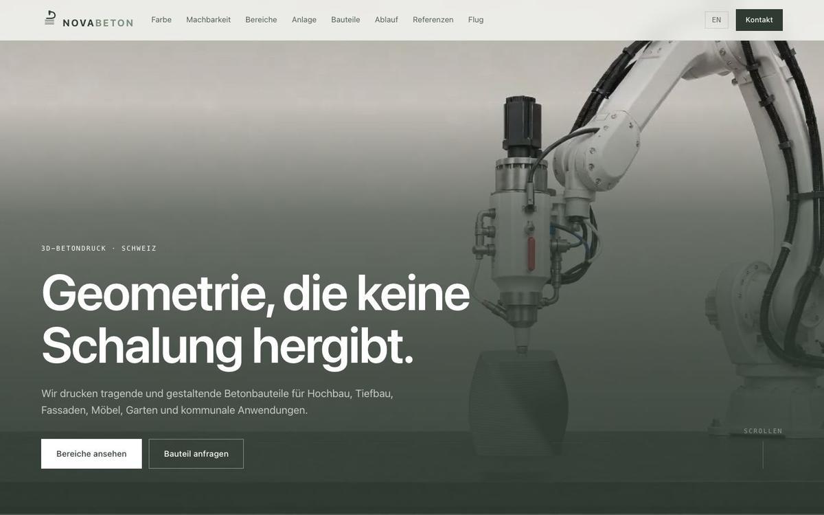 Scroll-Story für 3D-Betondruck